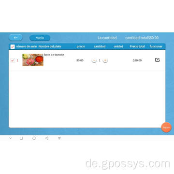 Permanent verwenden Tablet -Auftragssoftware -System